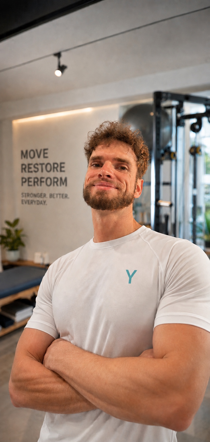 Jannik Semmler in den Räumen von Vitryon Physio
